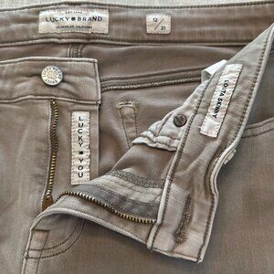 Lucky Brand Lolita Skinny Jeans Taupe Khaki Stretch Size 12 / 31